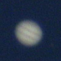 Einzelbild des Jupiter<br>
Webcam ToUCam Pro<br>
Belichtungszeit 1/250 s<br>
Coude-Refraktor 150/2250<br>