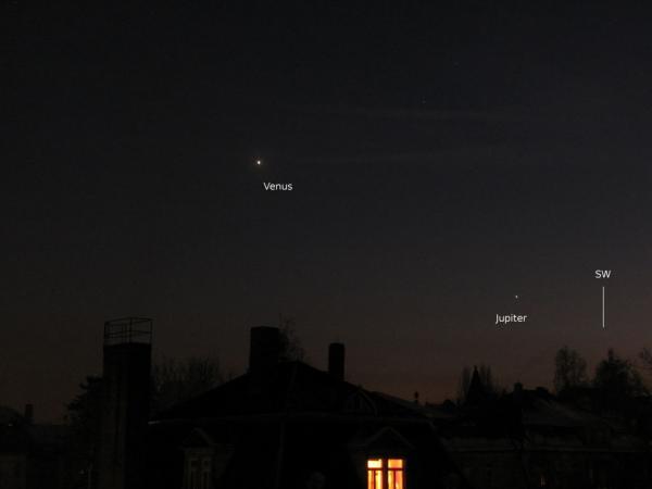 Jupiter und Venus am 15.12.2008 um 17.15 MEZ