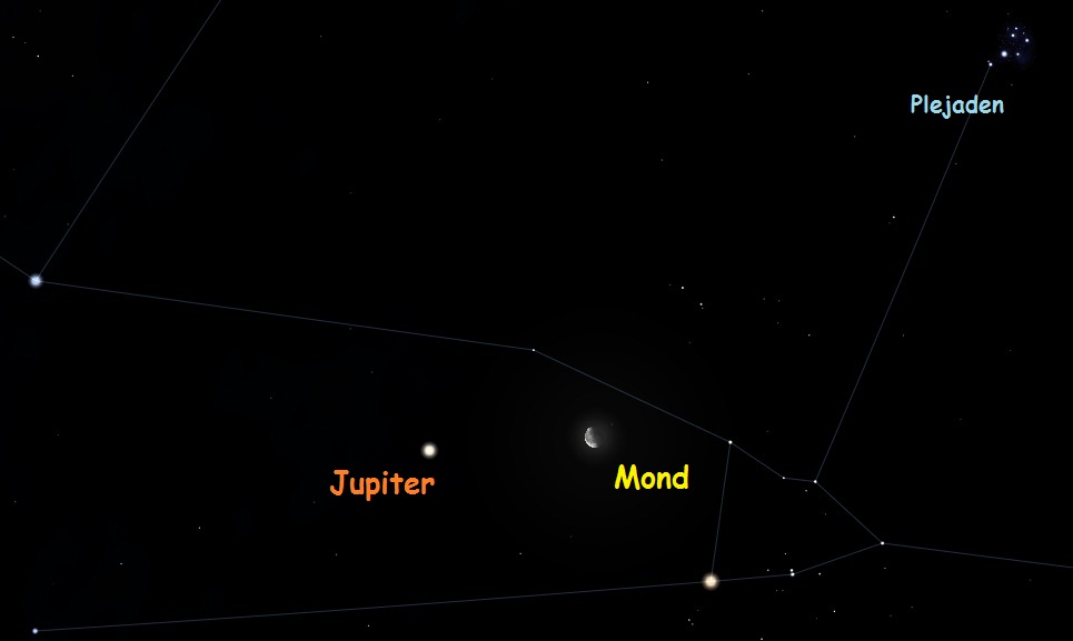 Mond und Jupiter am 08.09.2012 05:30 Uhr
